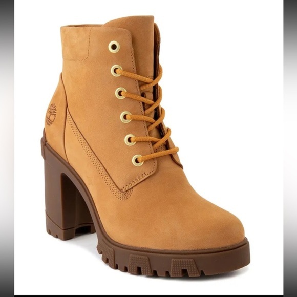 Timberland Womens Lana Point Lace Up tan lug sole heeled Boots size 10 new - Picture 3 of 5